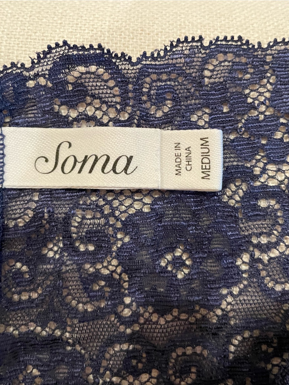 Soma Navy Lace Bralette & Matching Panties - Picture 13 of 15